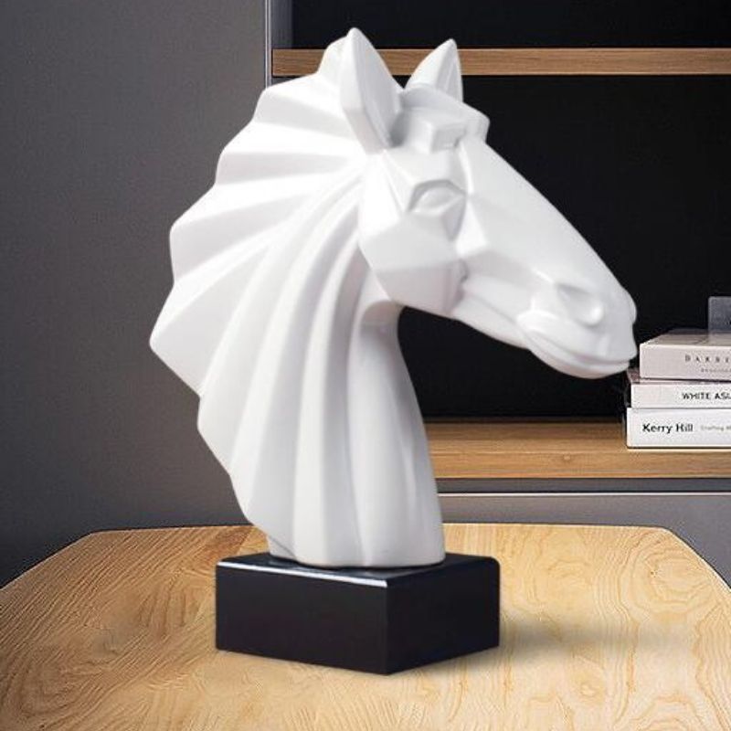 Statue Cheval Extérieur Blanc – Édition Signature