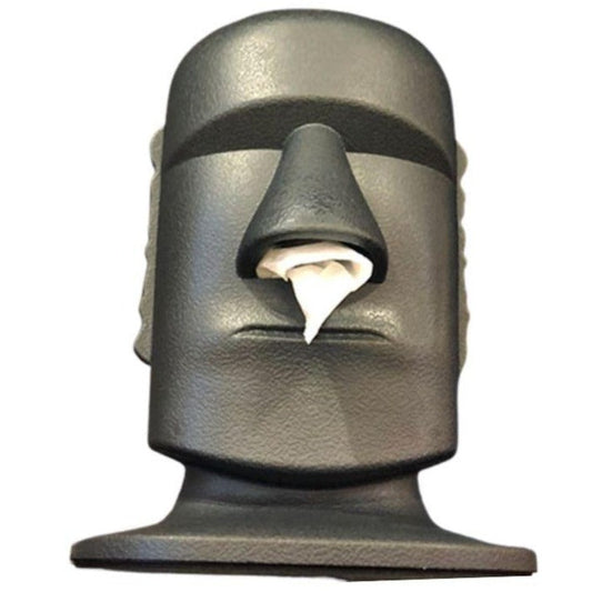 statue-moai-mouchoir-gris