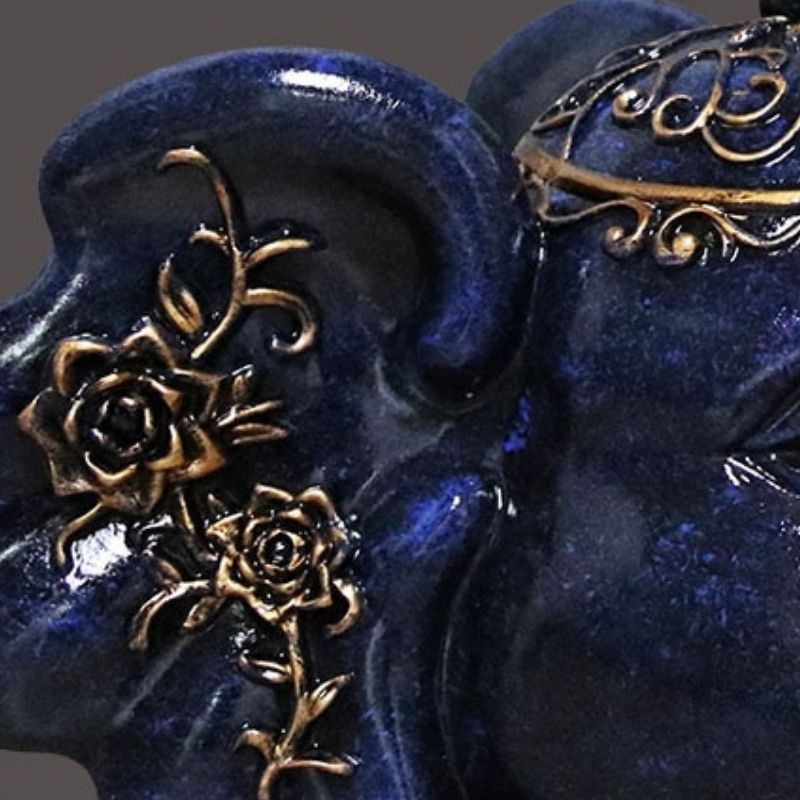 Statue Indienne Éléphant Bleu – Collection Premium