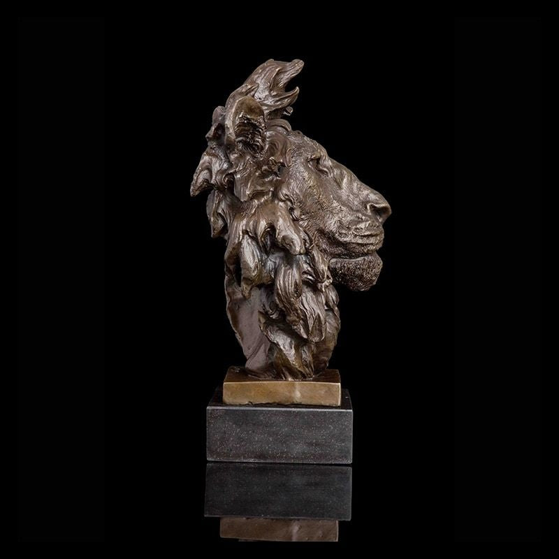 Statue Lion en Bronze – Décoration d'Intérieur Élégante