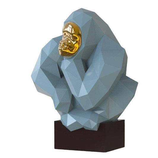 statue-gorille-design-bleu