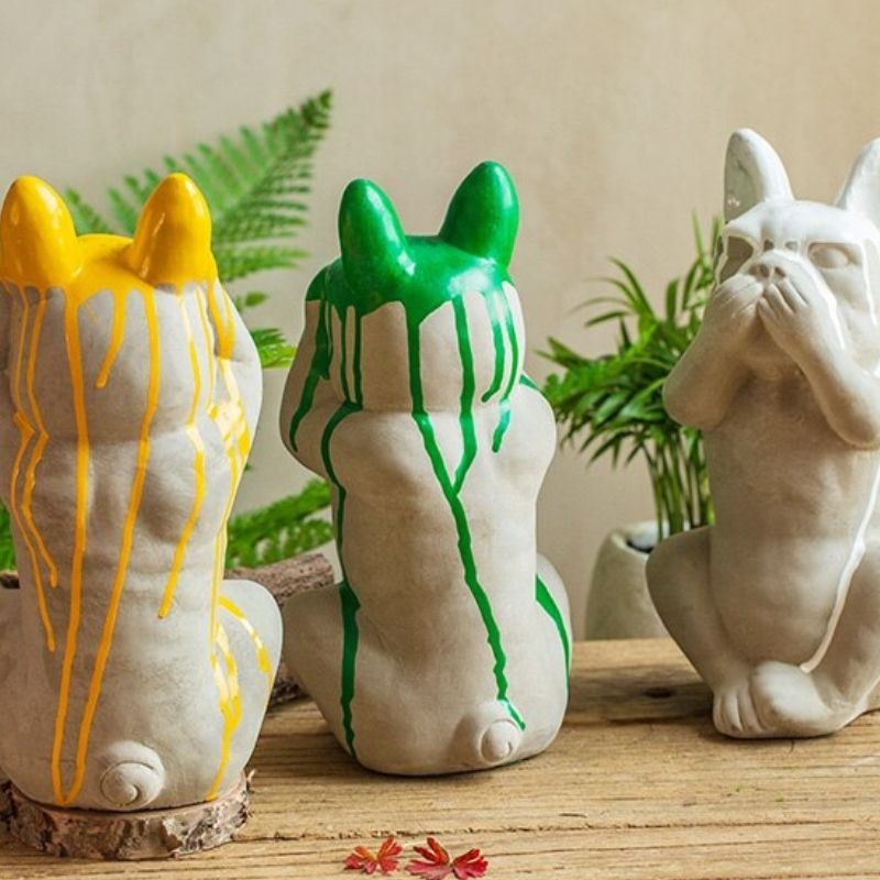 Statue Bouledogue – Peinture d'Art Signature