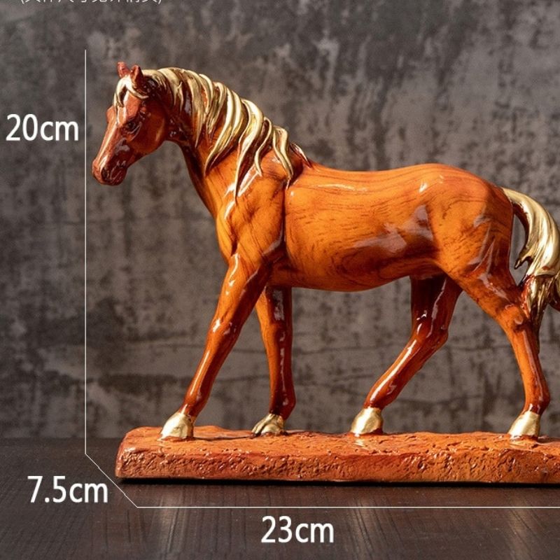 Statue Cheval en Bois - Jument Élégante