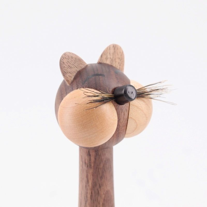 Statue en bois du chat — Édition Artisanale
