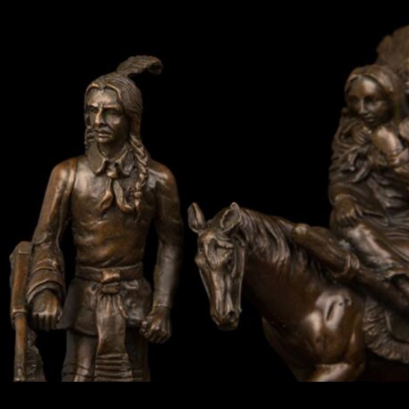 Statue Indienne en Bronze — Édition Prestige