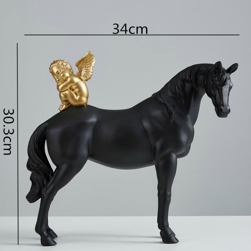 Statue Cheval Noir – Édition Signature