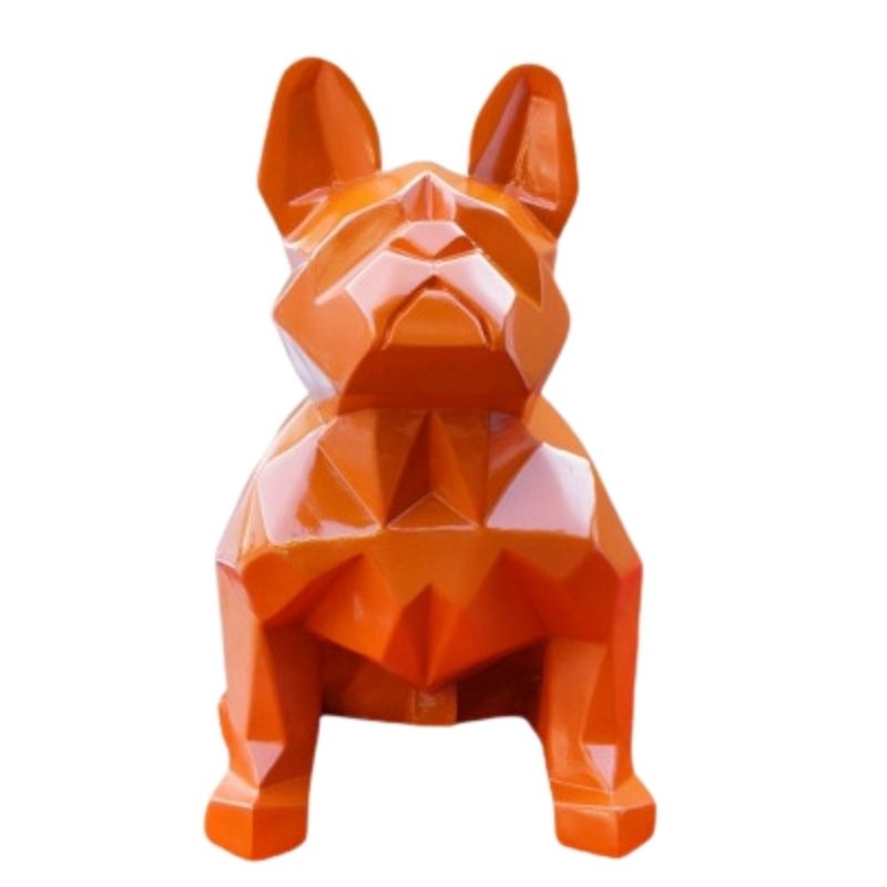 statue-bouledogue-origami-orange