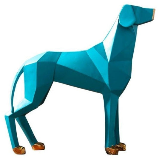 statue-chien-origami-bleu