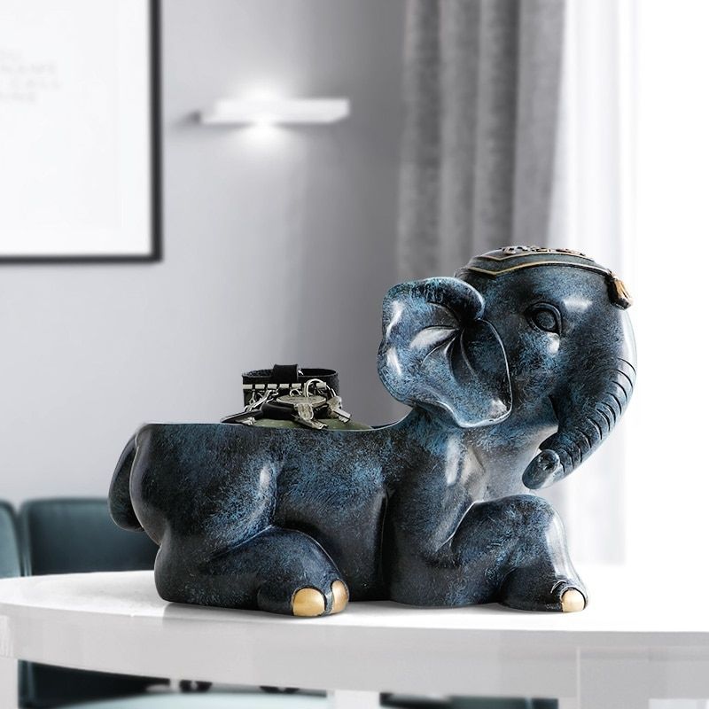 Statue de l'Éléphant Indien Coloré — Édition Signature