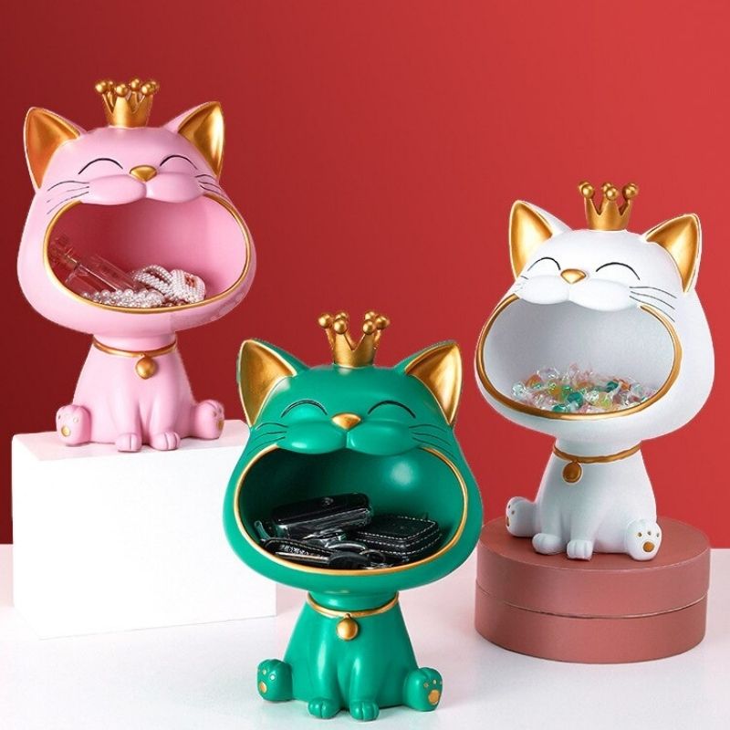 Statue Chat Vert — Édition Signature