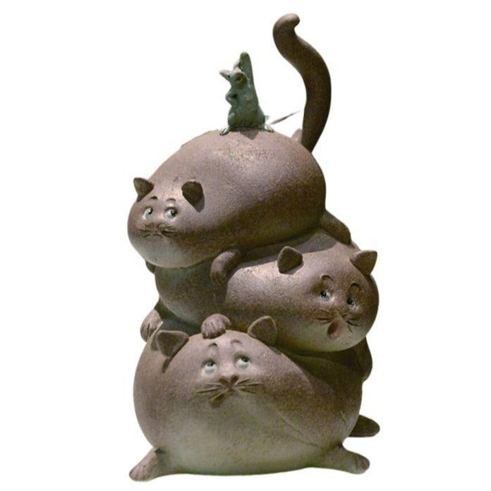 statue-lot-de-trois-chat