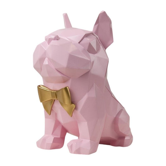 statue-bouledogue-francais-rose