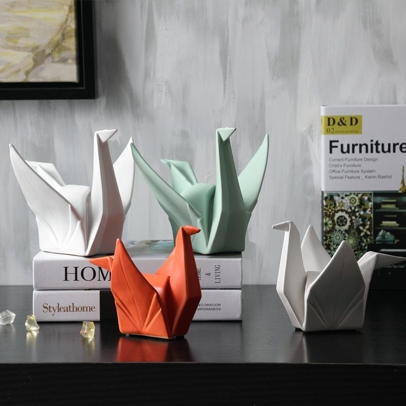 Statue Origami Cocotte Orange — Édition Signature