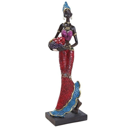 statue-femme-africaine-rouge