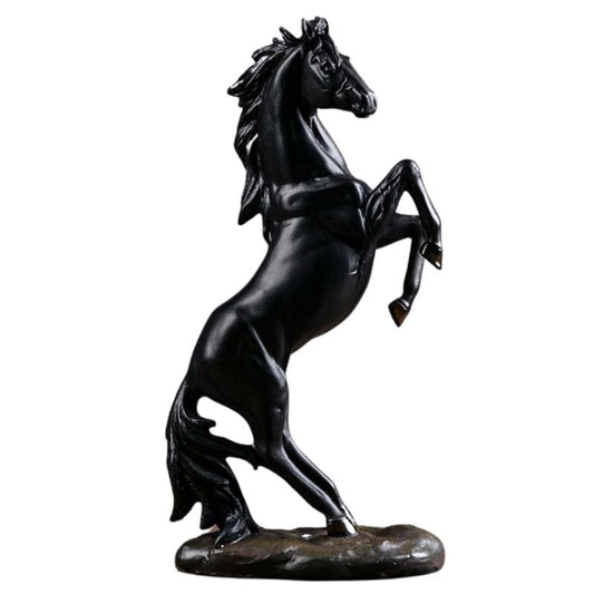 statue-cheval-patte-en-l-air-noir