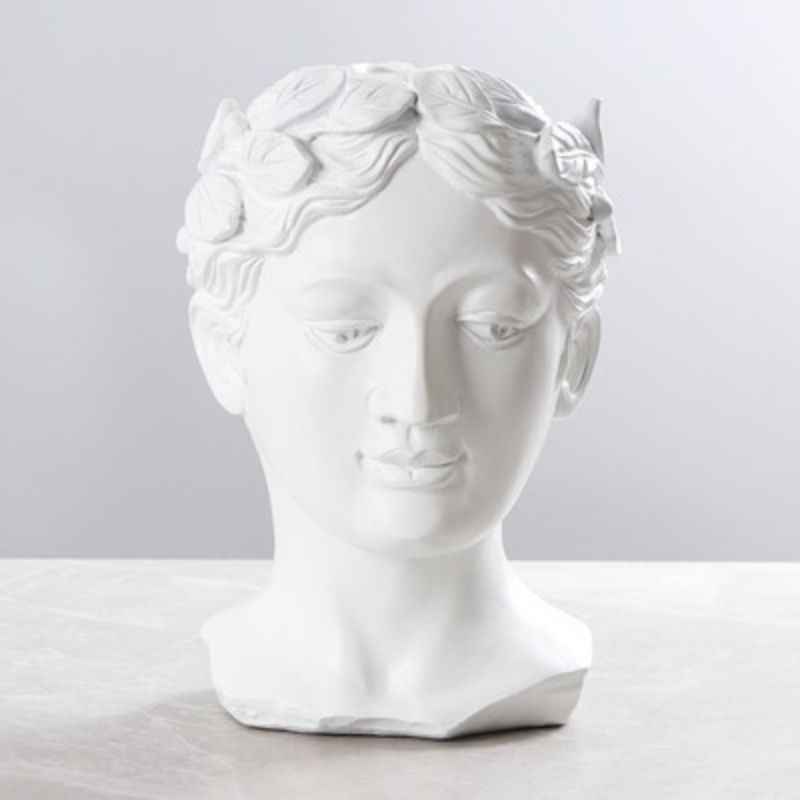Statue Tête Grecque Blanche — Collection Prestige