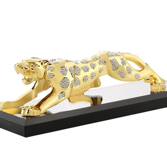 statue-panthere-strass-or