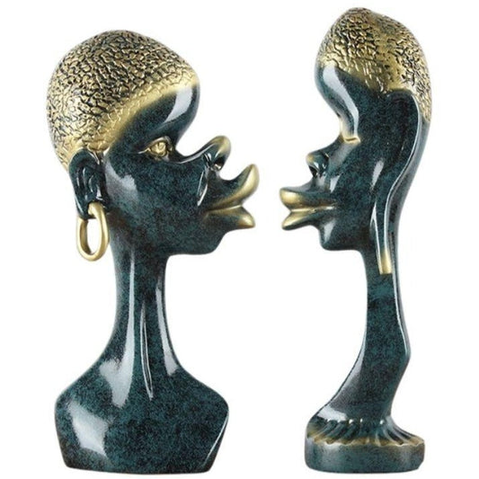 statue-africaine-couple-bleu