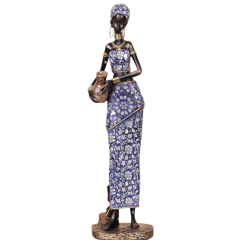 statue-de-femme-africaine-bleue