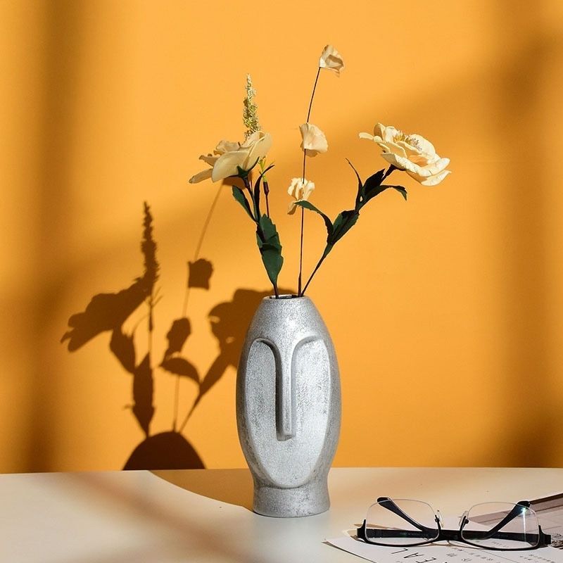 Moaï Argent — Statue et Vase Signature