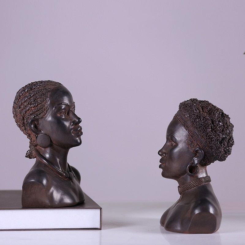 Statue Femme Africaine en Résine – Collection Prestige