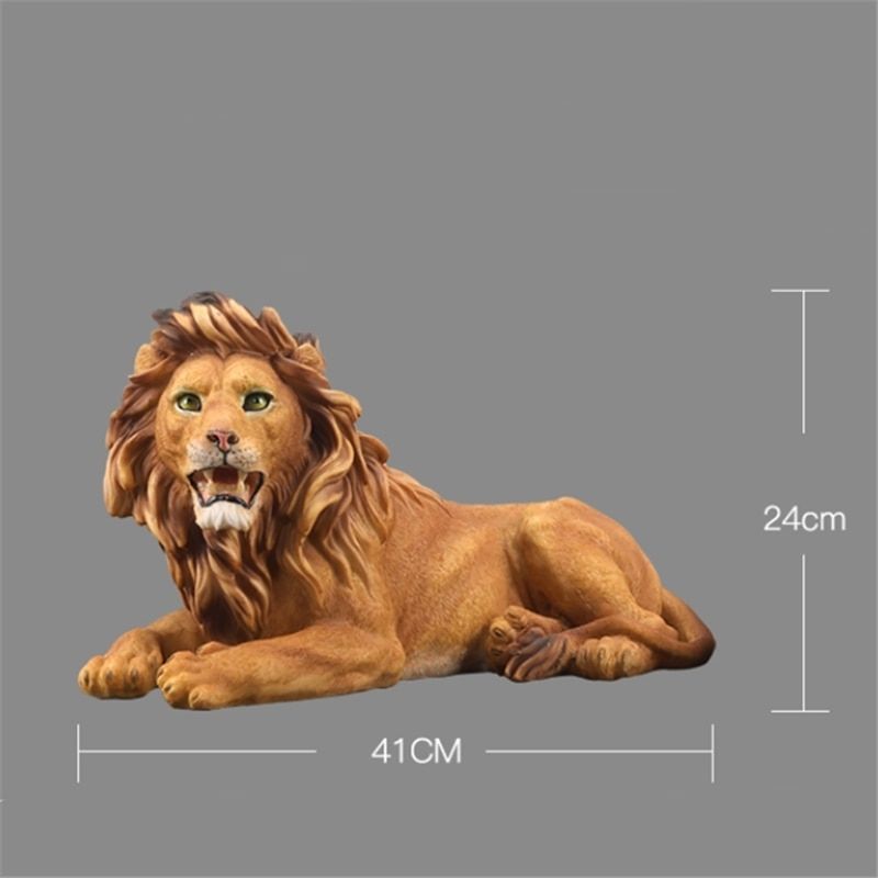Statue Lion Assis en Résine – Collection Prestige