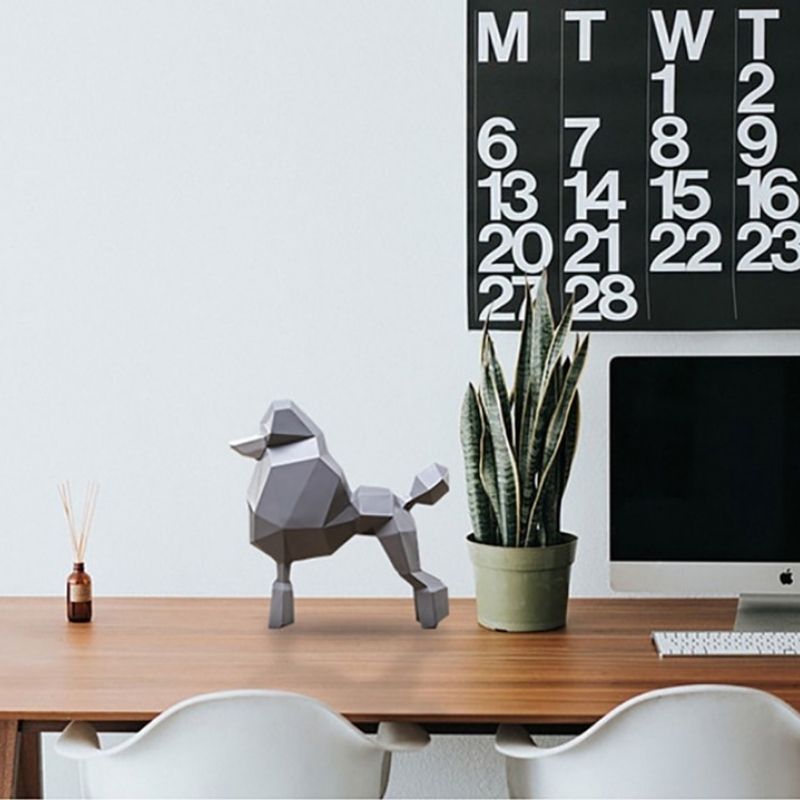 Statue Origami Caniche – Édition Signature