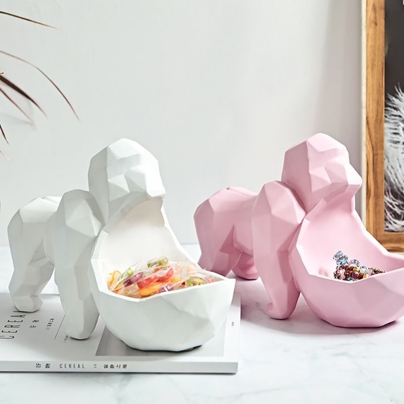 Statue Gorille Rose – Déco Signature