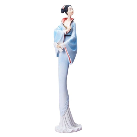 statue-japonaise-geisha-bleu