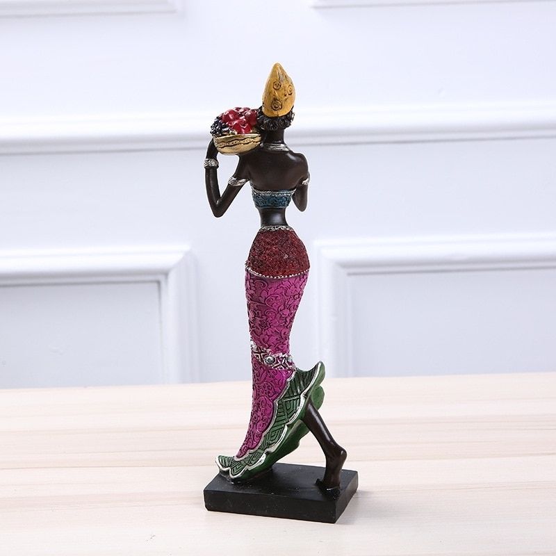 Statue Femme Africaine Rose — Édition Signature