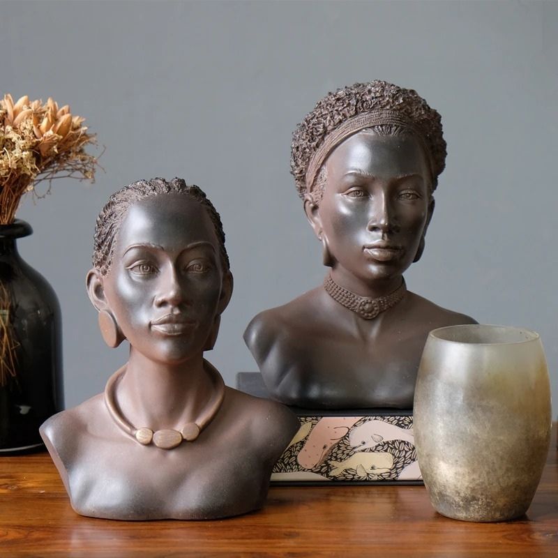 Statue Femme Africaine en Résine – Collection Prestige