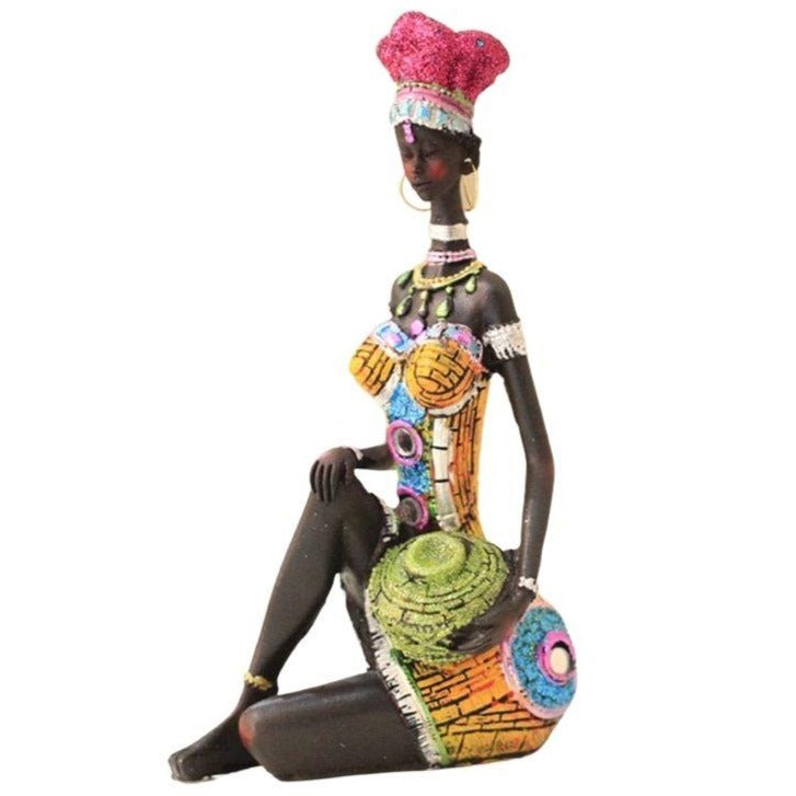 statue-femme-africaine-coloree
