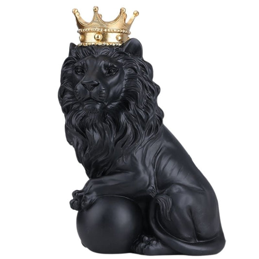 statue-lion-interieur-noir