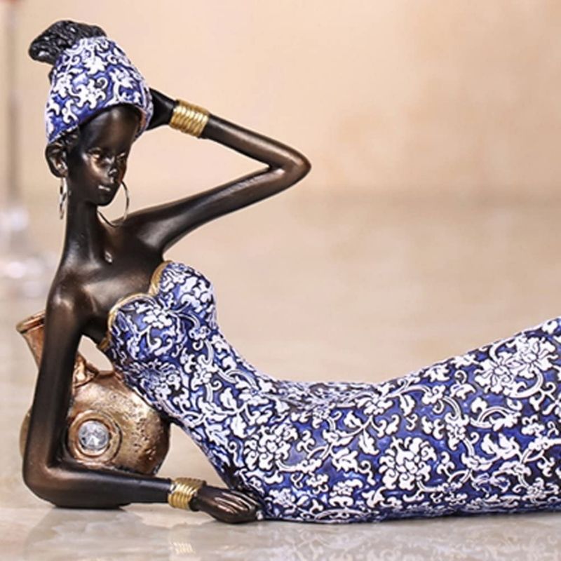 Statue Africaine Allongée — Édition Prestige