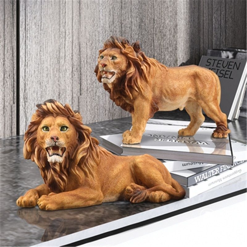 Lion Debout en Résine – Statue Design