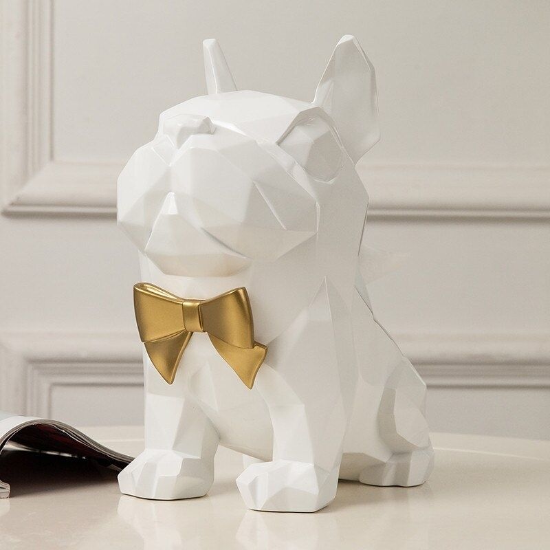 Statue Bouledogue Français Blanc – Édition Prestige