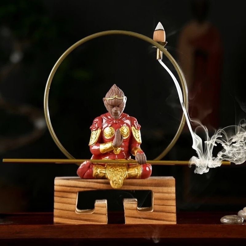 Statue du Singe – Sagesse Rouge