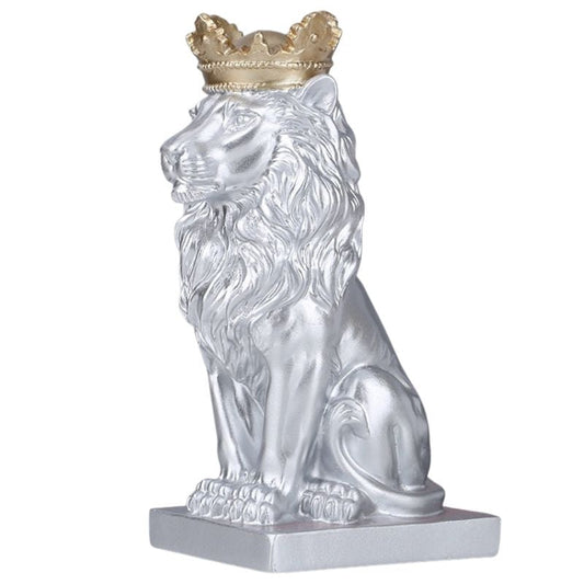 statue-roi-lion-argent