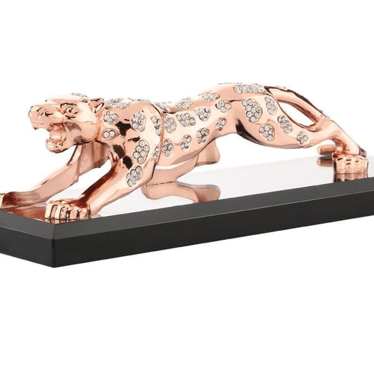 statue-panthere-strass-rose