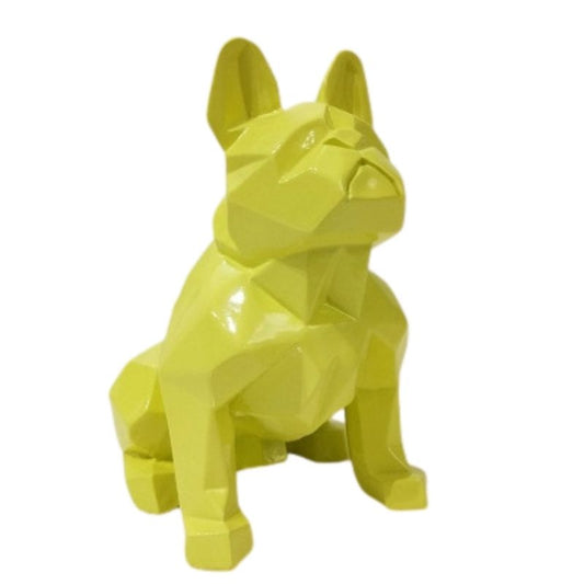 statue-bouledogue-origami-jaune