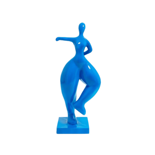 statue-femme-ronde-en-resine-bleu