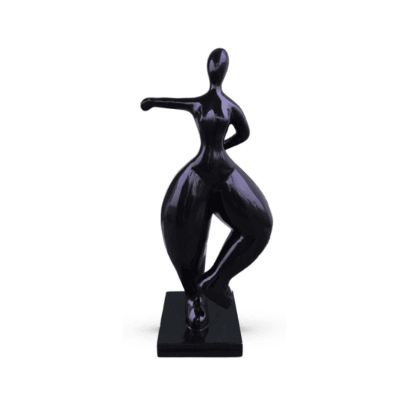 statue-femme-ronde-en-resine-noir