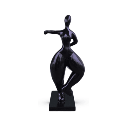 statue-femme-ronde-en-resine-noir