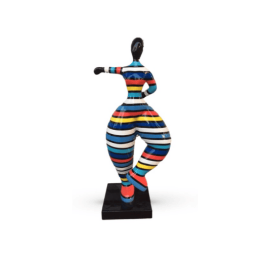 statue-femme-ronde-en-resine-multicolore