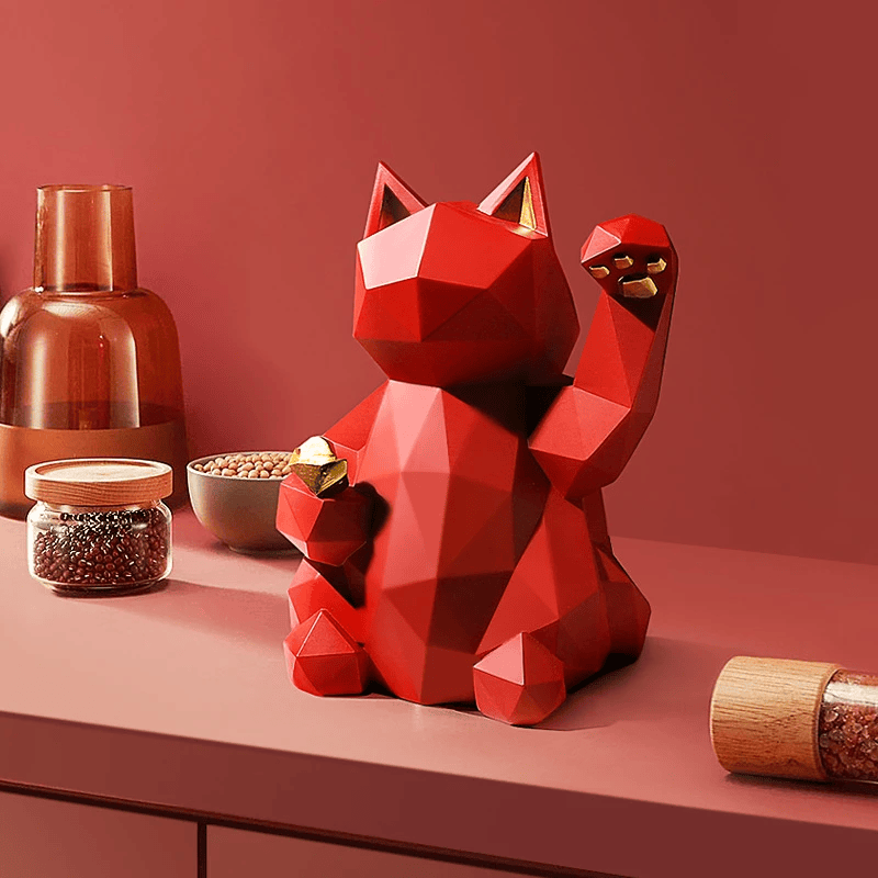 Statue Chat Origami Japon — Édition Signature