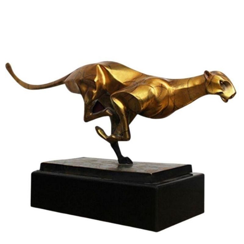 statue-panthere-design-or