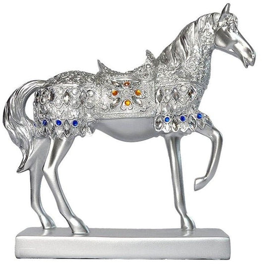 statue-cheval-decoration-argent