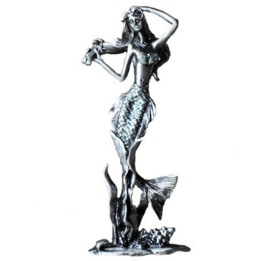 statue-femme-sirene-argentee