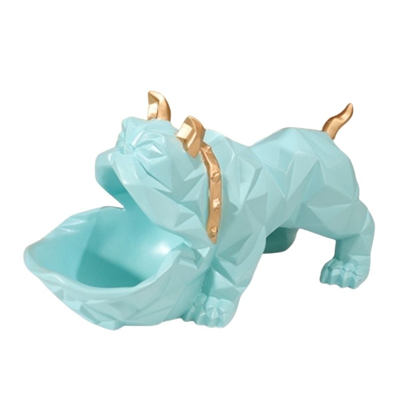 bouledogue-statue-origami-vert