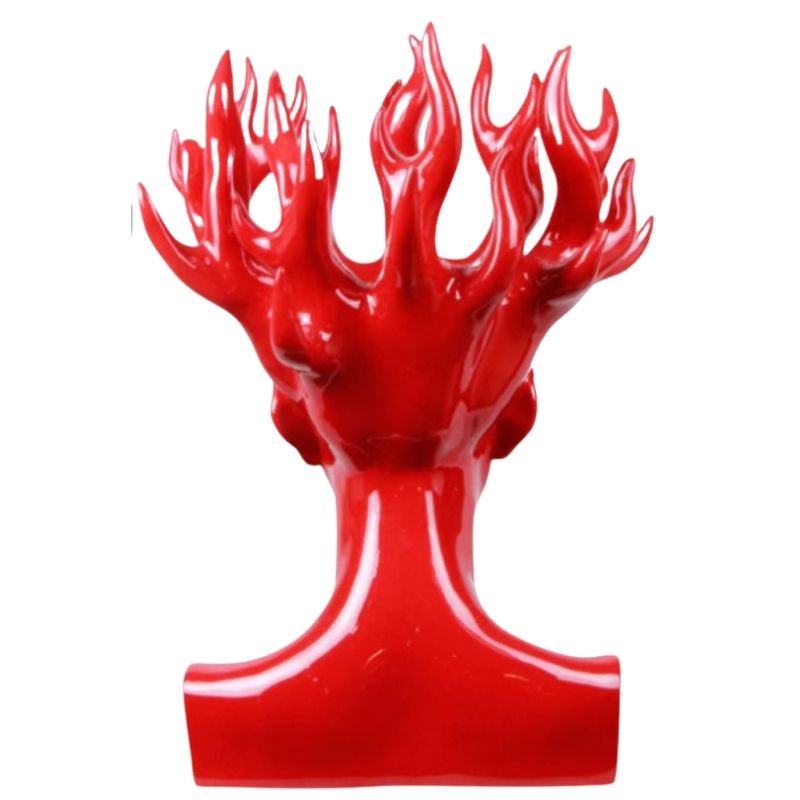 Statue Femme: Vase Rouge — Édition Luxe